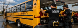 School bus cleaning