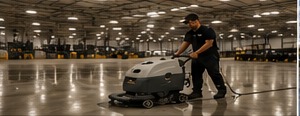 Warehouse floor cleaning